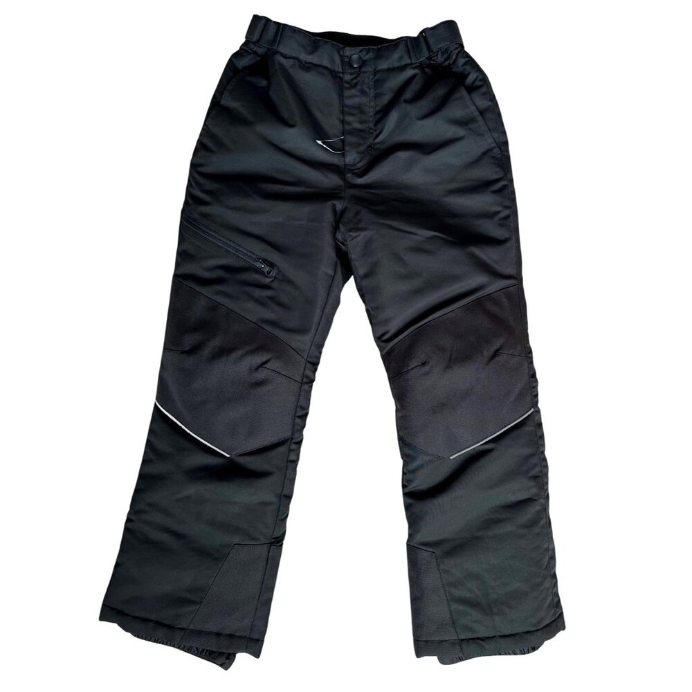 Swiss Tech Kids Black Snow Pants M (7-8) Adjustable Waist Reflective Trim
